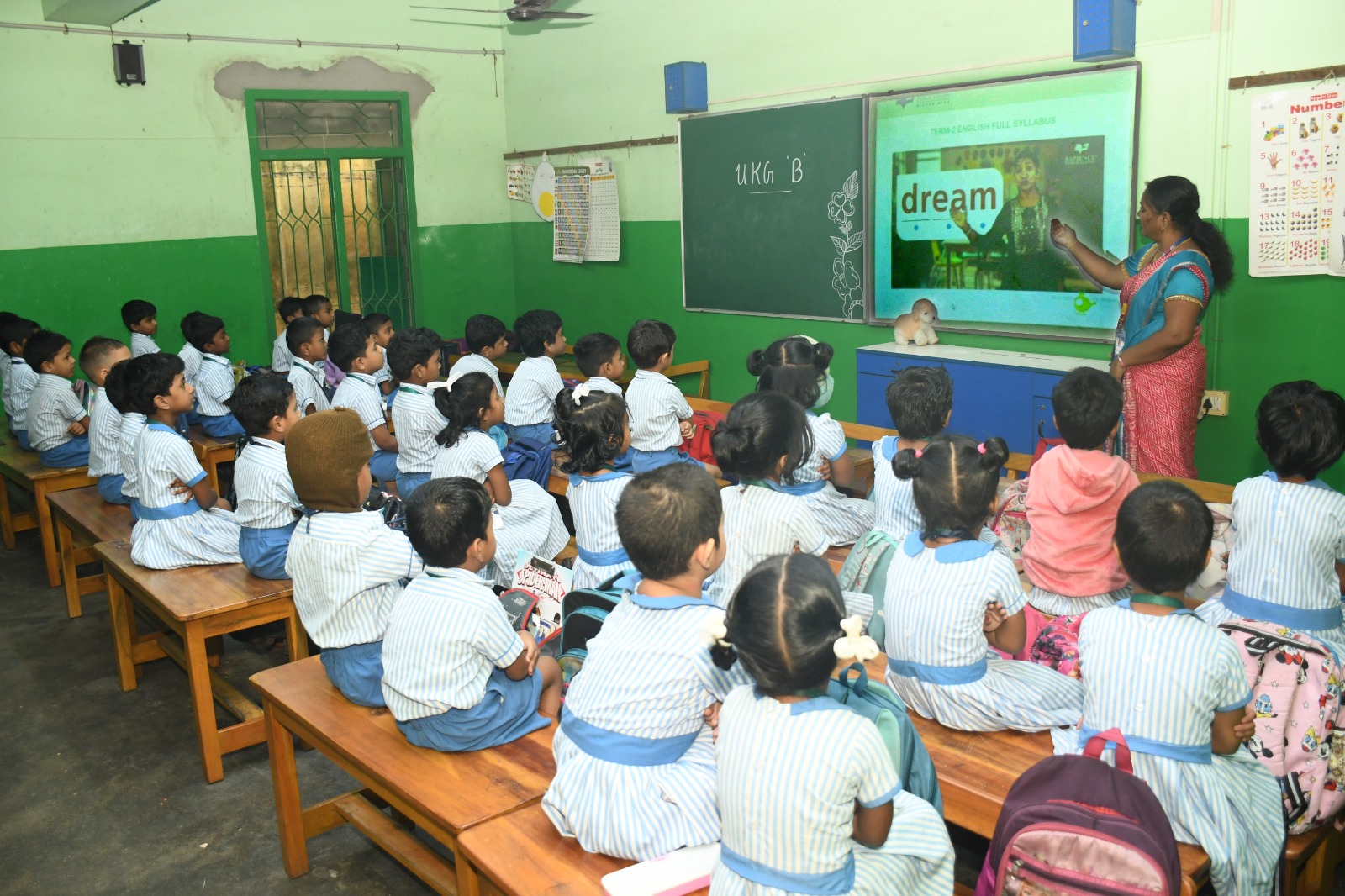 Children learning in a smart classroom